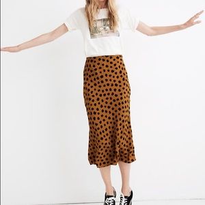 Madewell Midi Painted Spot Slip Skirt